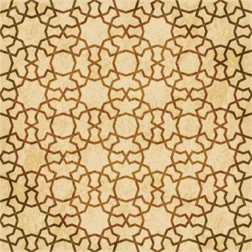 Retro brown Islam seamless geometry pattern background eastern style ornament Stock Illustration