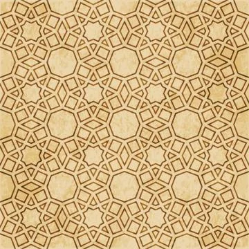 Retro brown Islam seamless geometry pattern background eastern style ornament Illustrazione stock