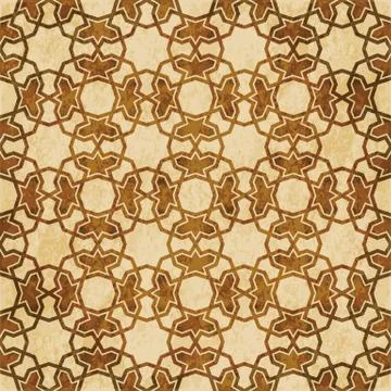Retro brown Islam seamless geometry pattern background eastern style ornament Stock Illustration