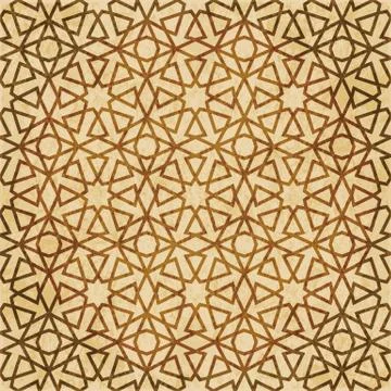 Retro brown Islam seamless geometry pattern background eastern style ornament イラスト素材