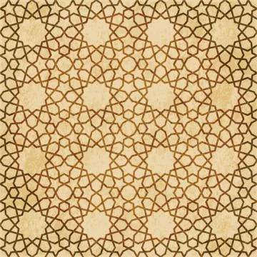 Retro brown Islam seamless geometry pattern background eastern style ornament 스톡 일러스트
