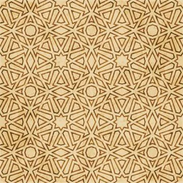 Retro brown Islam seamless geometry pattern background eastern style ornament 스톡 일러스트