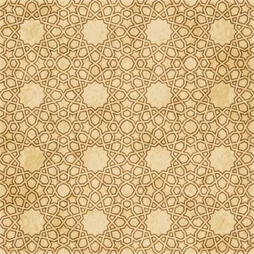 Retro brown Islam seamless geometry pattern background eastern style ornament Stock Illustration