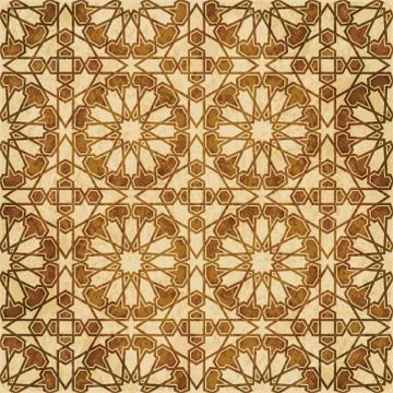 Retro brown Islam seamless geometry pattern background eastern style ornament Stock Illustration