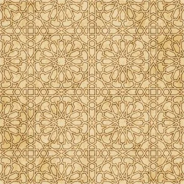 Retro brown Islam seamless geometry pattern background eastern style ornament Stock Illustration