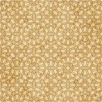 Retro brown Islam seamless geometry pattern background eastern style ornament Stock Illustration