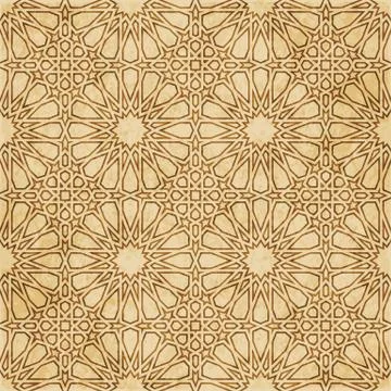 Retro brown Islam seamless geometry pattern background eastern style ornament 스톡 일러스트