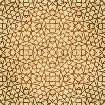 Retro brown Islam seamless geometry pattern background eastern style ornament 스톡 일러스트