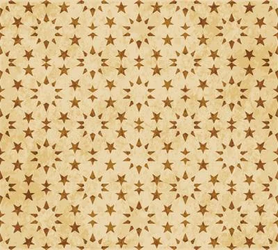 Retro brown Islam seamless geometry pattern background eastern style ornament Illustrazione stock