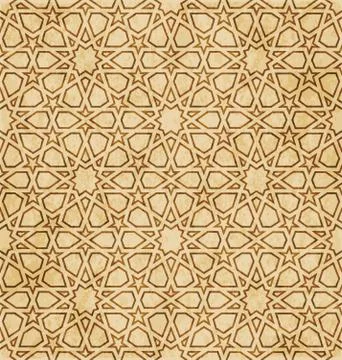 Retro brown Islam seamless geometry pattern background eastern style ornament Stock Illustration