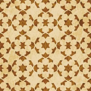 Retro brown Islam seamless geometry pattern background eastern style ornament 스톡 일러스트