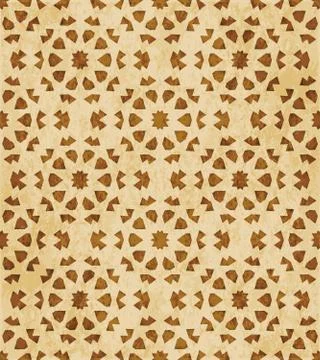 Retro brown Islam seamless geometry pattern background eastern style ornament Stock Illustration