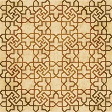 Retro brown Islam seamless geometry pattern background eastern style ornament Illustrazione stock