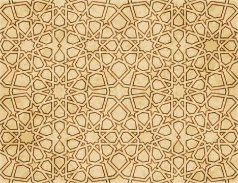 Retro brown Islam seamless geometry pattern background eastern style ornament 스톡 일러스트