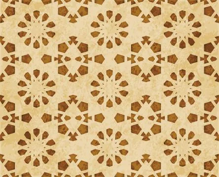 Retro brown Islam seamless geometry pattern background eastern style ornament Stock Illustration