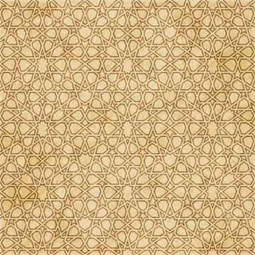 Retro brown Islam seamless geometry pattern background eastern style ornament 스톡 일러스트