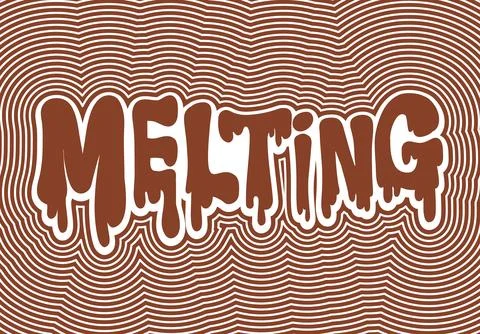 Retro Brown Melting Typography with Wavy Concentric Background Pattern 스톡 일러스트