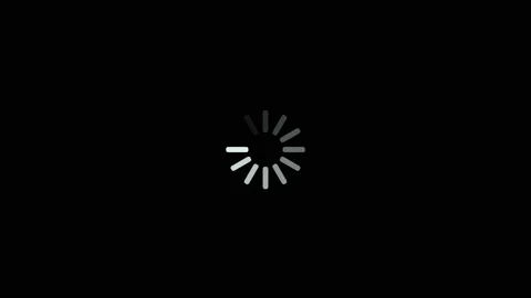 Retro buffering circular loading bar rotating on black background Stock Footage 233445933