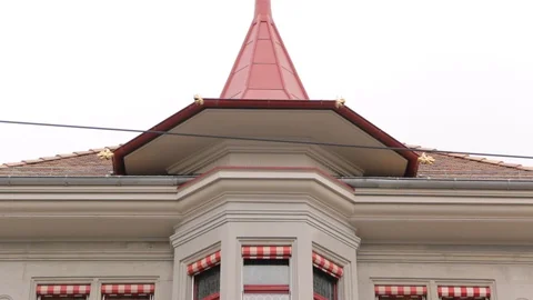 Retro Building Facade Stock Footage 98253221