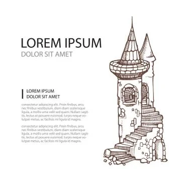 Retro building Illustrazione stock