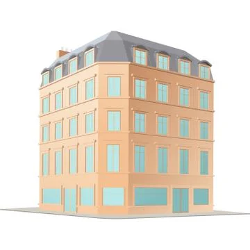 Retro building Stock Illustration