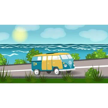 Retro bus Stock Illustration