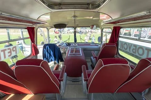 Retro Bus Parade Foto stock