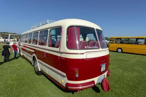 Retro Bus Parade Foto stock