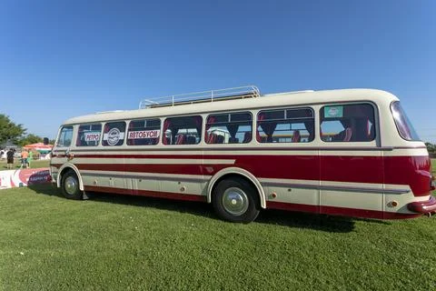 Retro Bus Parade Foto stock