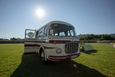Retro Bus Parade Stock-Fotos