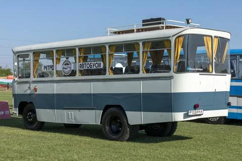 Retro Bus Parade Stock Photos