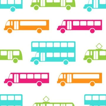 Retro bus seamless pattern Illustrazione stock
