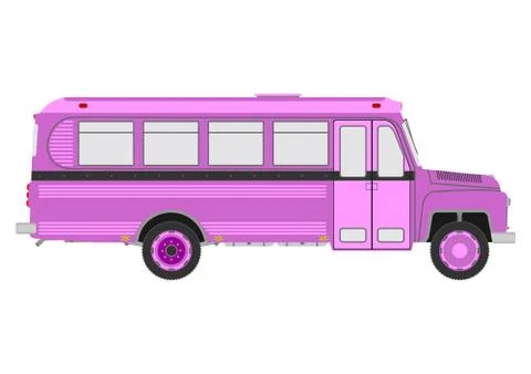 Retro bus on a white background Stock Illustration