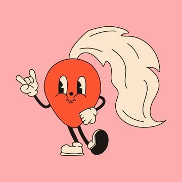 Retro butt plug mascot character. 40s, 50s, 60s old animation style. Stock-Illustration