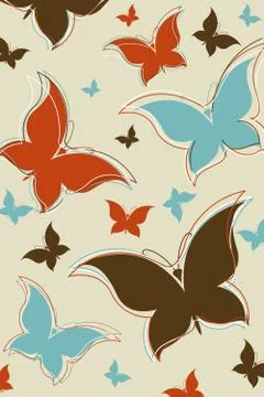 Retro butterfly background Stock-Illustration