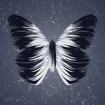 Retro butterfly on old background Illustrazione stock