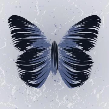 Retro butterfly on old background Stock Illustration