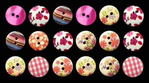 Retro Buttons fabric Stop-motion background Stock-Footage 12096240