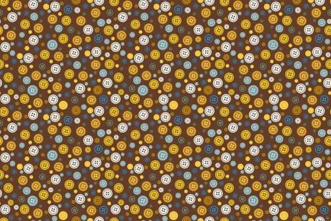 Retro buttons seamless pattern Illustrazione stock