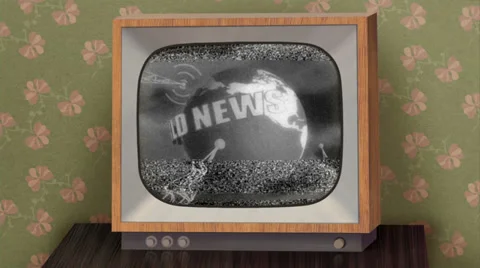 Retro b&amp;w TV set 스톡 동영상 35513000
