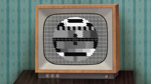 Retro b&amp;w TV set 스톡 동영상 35526734