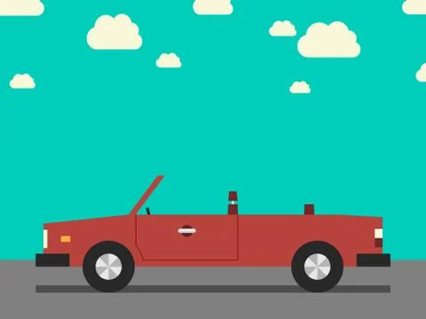 Retro cabriolet, side view Stock Illustration