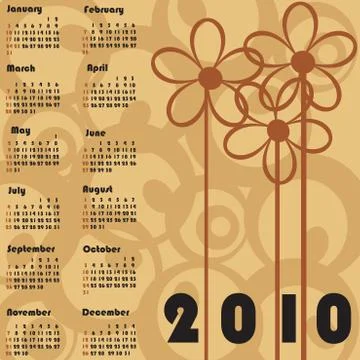 Retro calendar for 2010 Illustrazione stock