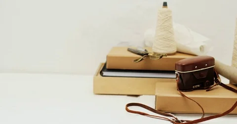 Retro camera and string Video stock 84711647