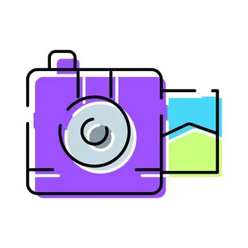 Retro camera creating visual memories illustration 스톡 일러스트