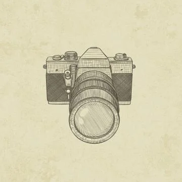 Retro camera, film camera Stock Illustration
