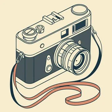 Retro Camera Flat Design Photography Icon Stock Illustration