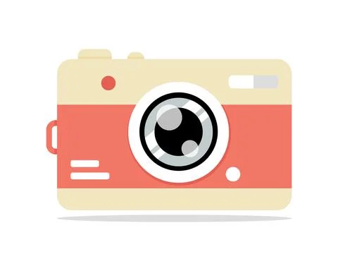 Retro camera in flat style Stock Illustration