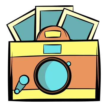 Retro camera icon cartoon Illustrazione stock