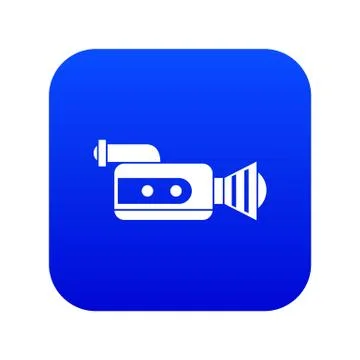 Retro camera icon digital blue Illustrazione stock